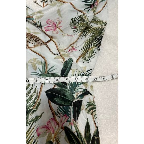 H&M Jungle Animal Print Jaguar Cat Oversized Tunic Blouse Flowy Tropical NWT 14 - Picture 6 of 15